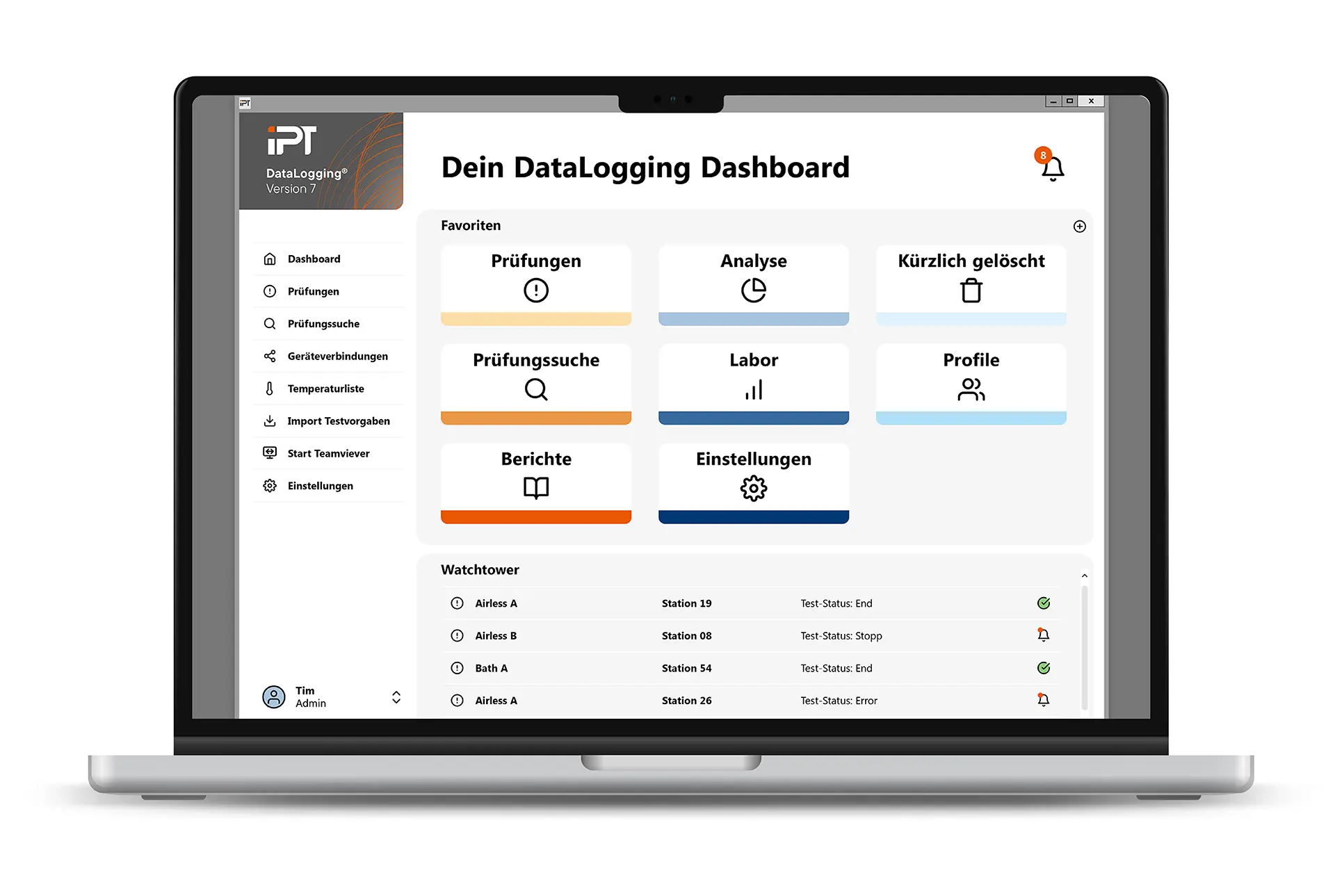 IPT DataLogging V7 Dashboard